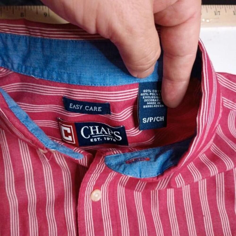 Chaps Men's White and Red Shirt